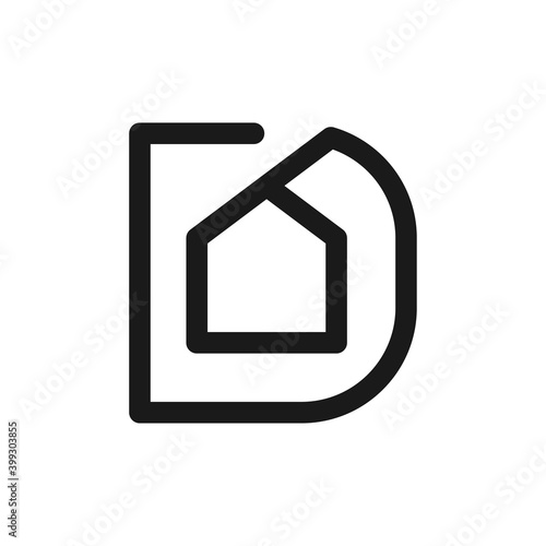Letter D house logo template © logojos