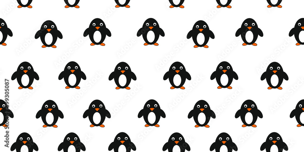 Pattern with the image of a penguin. Vector Illustration in Flat Style. Pattern with the image of a penguin. Vector Illustration in Flat Style.