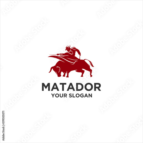 red matador silhouette logo vector