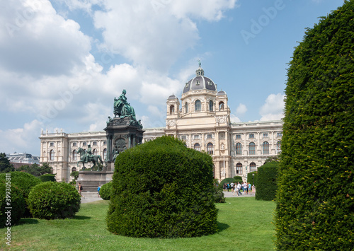 Square on Maria-Theresien-Platz and monument to Maria Theresa in Vienna