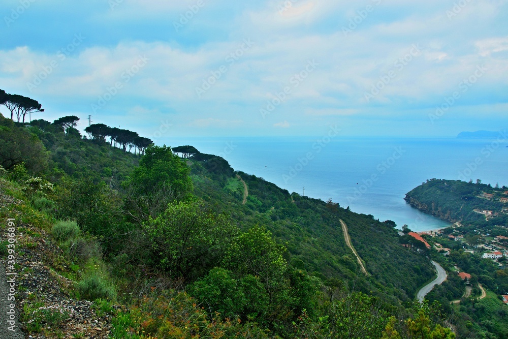 Italy-view on village Morcone on the island of Elba
