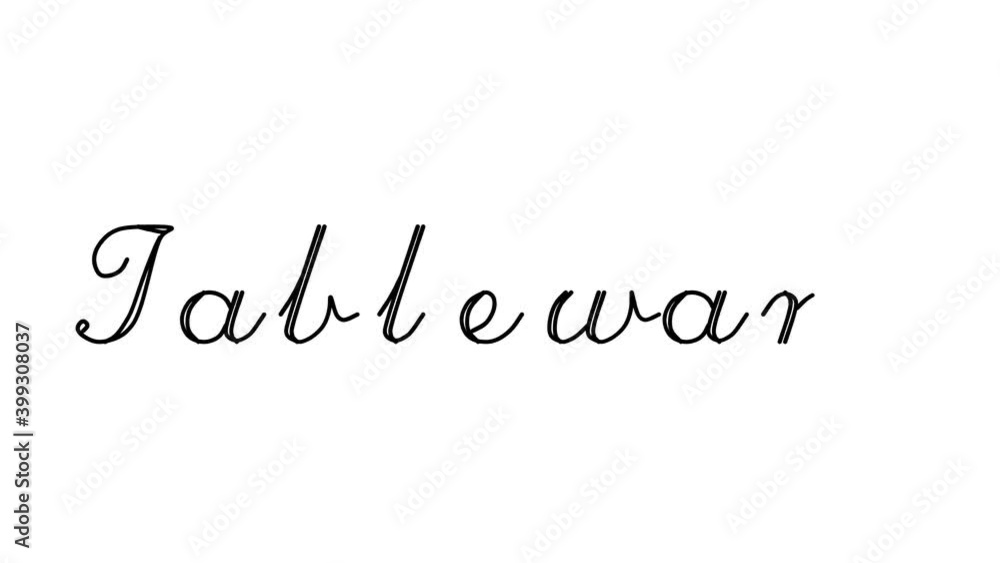 Tableware Decorative Handwriting Animation in Six Cursive and Gothic Fonts Tableware Decorative Handwriting Animation in Six Cursive and Gothic Fonts