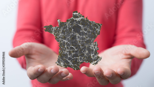 3d Digital France map count...