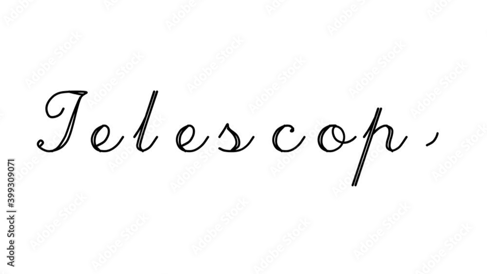 Telescope Decorative Handwriting Animation in Six Cursive and Gothic Fonts Telescope Decorative Handwriting Animation in Six Cursive and Gothic Fonts