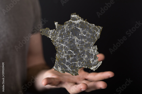3d Digital France map count...