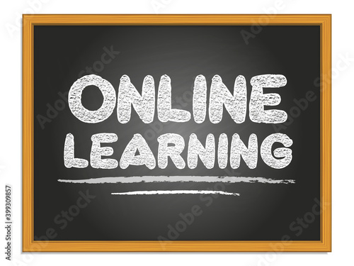 Online learning chalk lettering on chalkboard