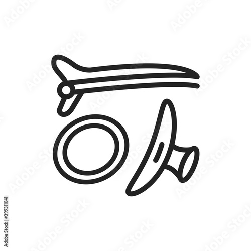 Hairpins black line icon. Hairstyle item. Hairdresser services