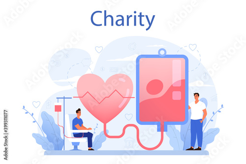 Charity concept. Blood donation. Idea of humanitarian support