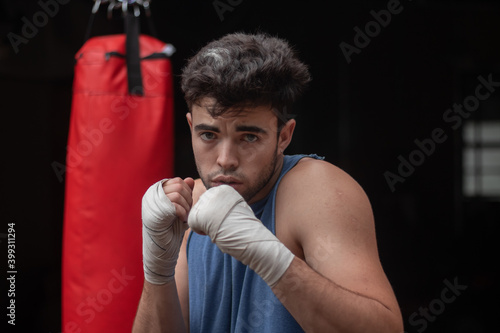 boxing training male model 