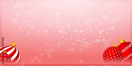Vector illustration of Happy New Year 2021, Christmas greeting card background concept with X-mas tree, balls and gifts hangings on snowy background, happy new year wishes.