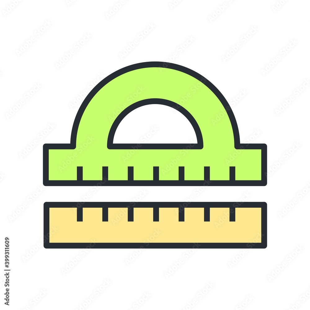 School instruments, rulers icon. Geometry sign. School instruments, rulers icon. Geometry sign.