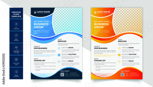 Corporate Business Flyer. Flyer Design. Leaflets a4 Template. Cover Book and Magazine. Annual Report
