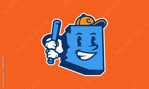 Arizona Baseball vector mascot logo illustration