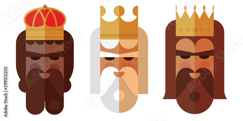 The three wisemen cartoons icon. Epiphany day holy night and christmas. Colorful design. Vector illustration