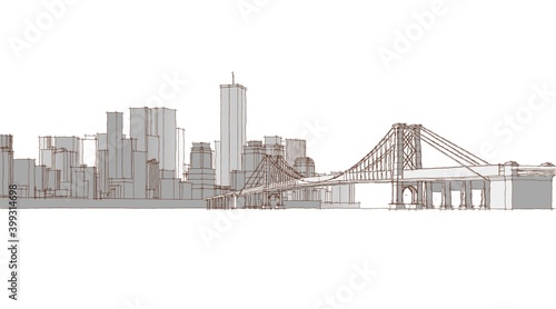 
city ​​industrial landscape 3d illustration