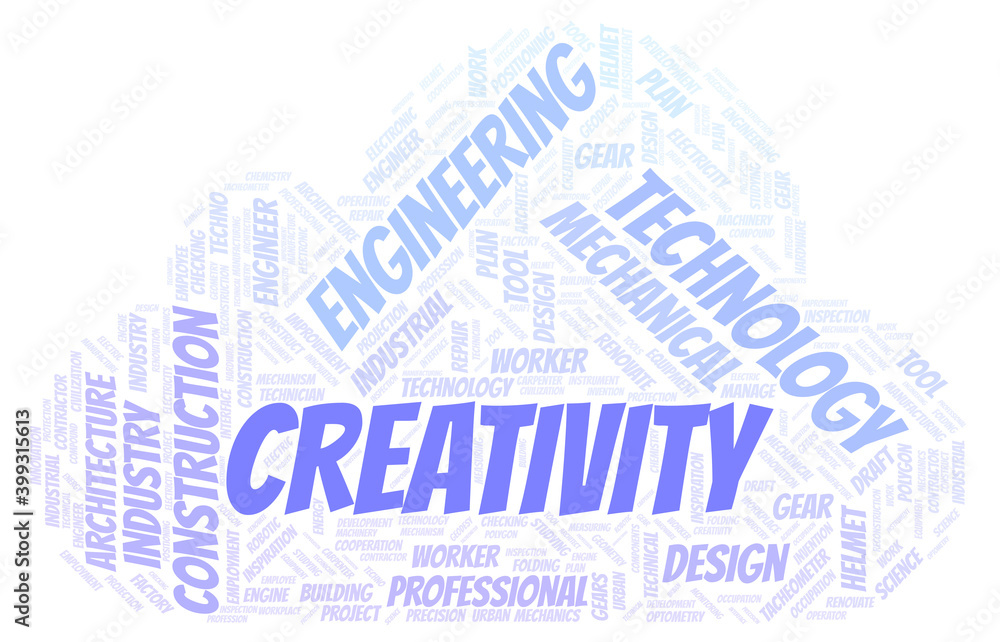 Obraz premium Creativity typography word cloud create with the text only