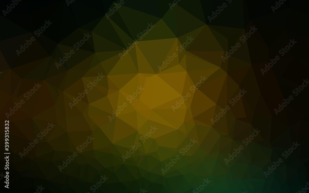 Obraz premium Dark Green, Yellow vector polygonal pattern.