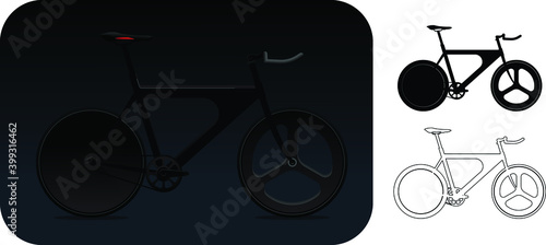 Bicycle new concept vector drawing banner and icon design