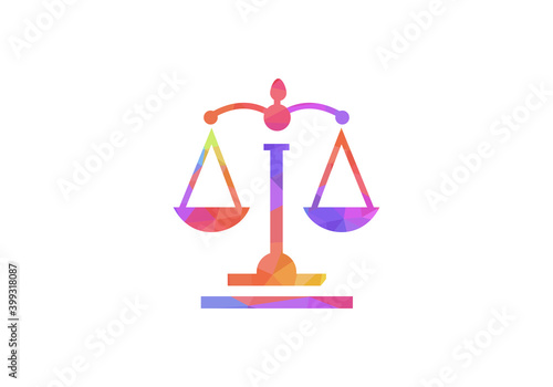 law balance sign logo design template. Law firm with Leaf logo vector