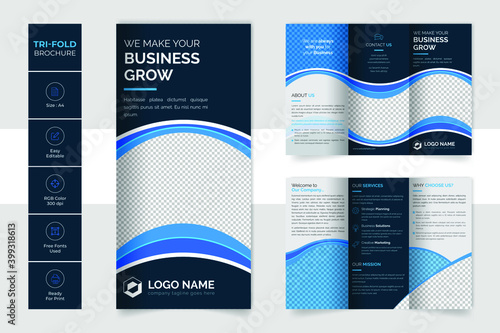 Tri fold corporate brochure for business and advertising
