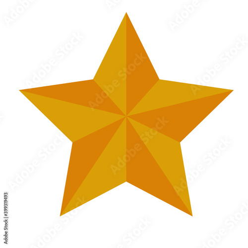 happy merry christmas golden star with five pointed isolated icon