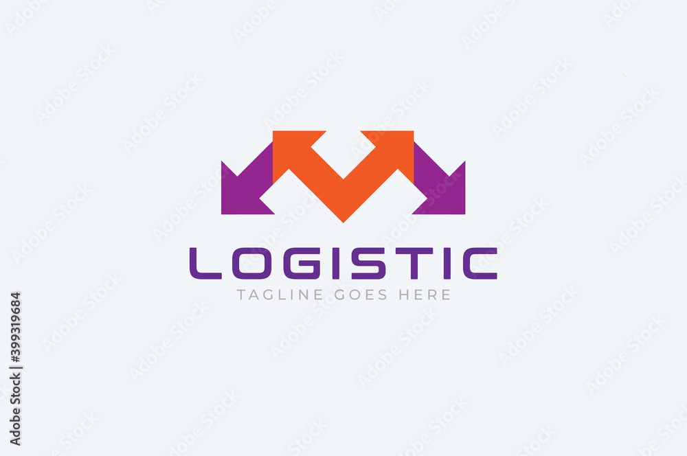 Initial M Logo. letter M and arrow combination, Usable for Business and logistic Logos, Flat Vector Logo Design Template element, vector illustration Initial M Logo. letter M and arrow combination, Usable for Business and logistic Logos, Flat Vector Logo Design Template element, vector illustration