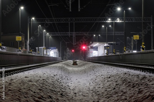 Zimowa stacja kolei