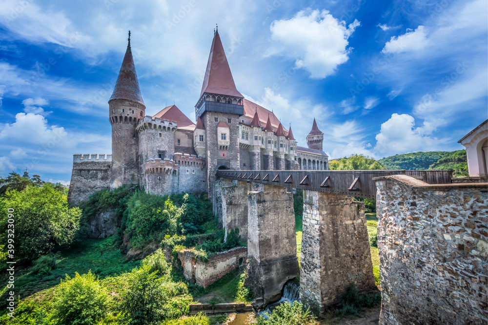 Corvin Castle, Hunedoara, Transylvania, Romania.
Hunyad Castle was laid out in 1446. Castelul Huniazilor in romanian.