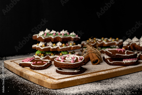Christmas, New Year's holiday pastries greeting card
