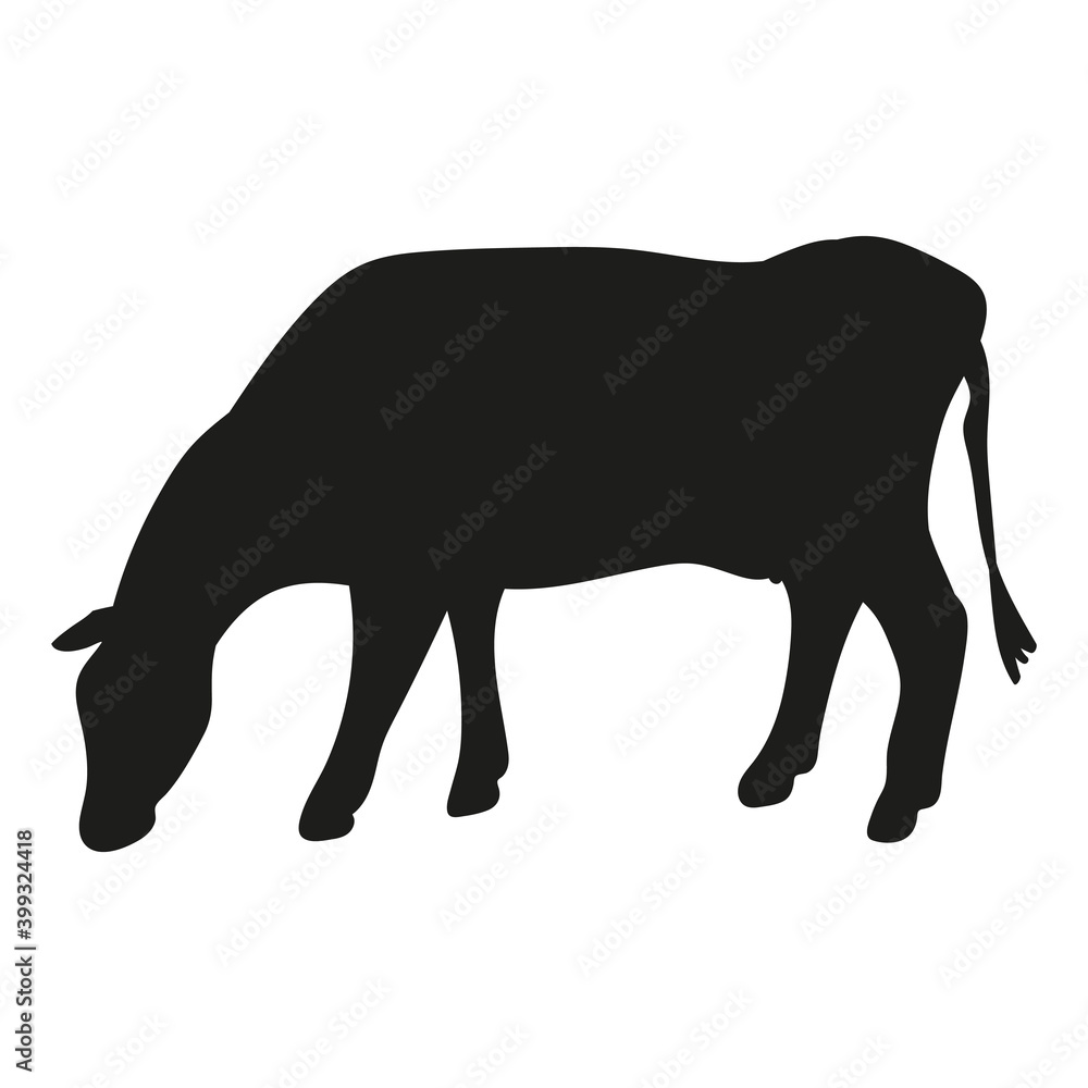 Black silhouette of a bull on a white background Black silhouette of a bull on a white background