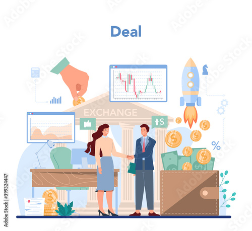 Trader, financial investment concept. Stock market analysis.