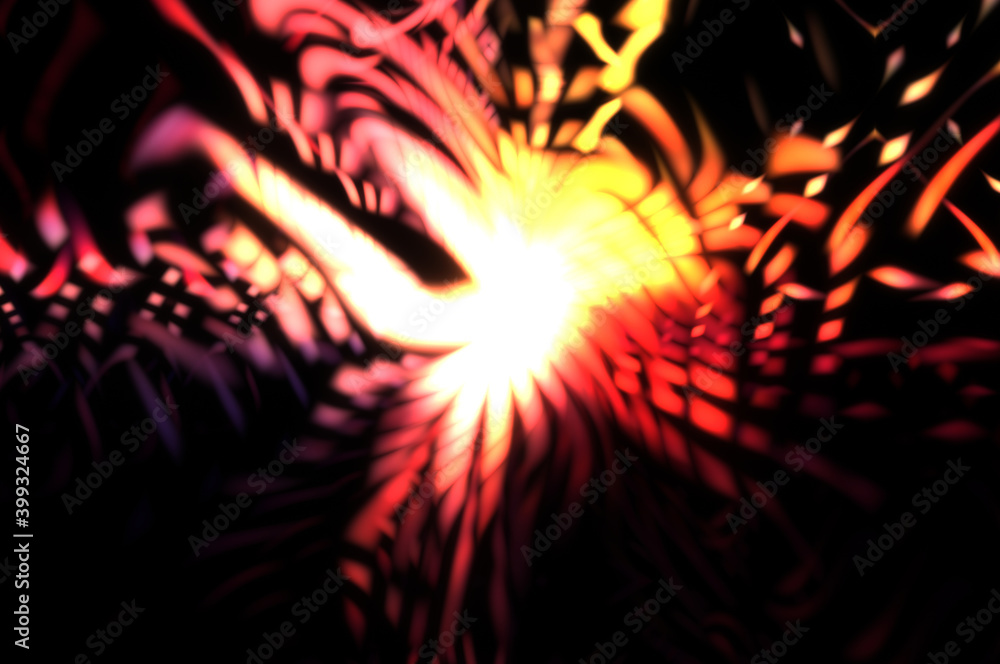 Fototapeta premium Light particle trails. Light explosion star with glowing particles and lines. Beautiful moving abstract rays background.