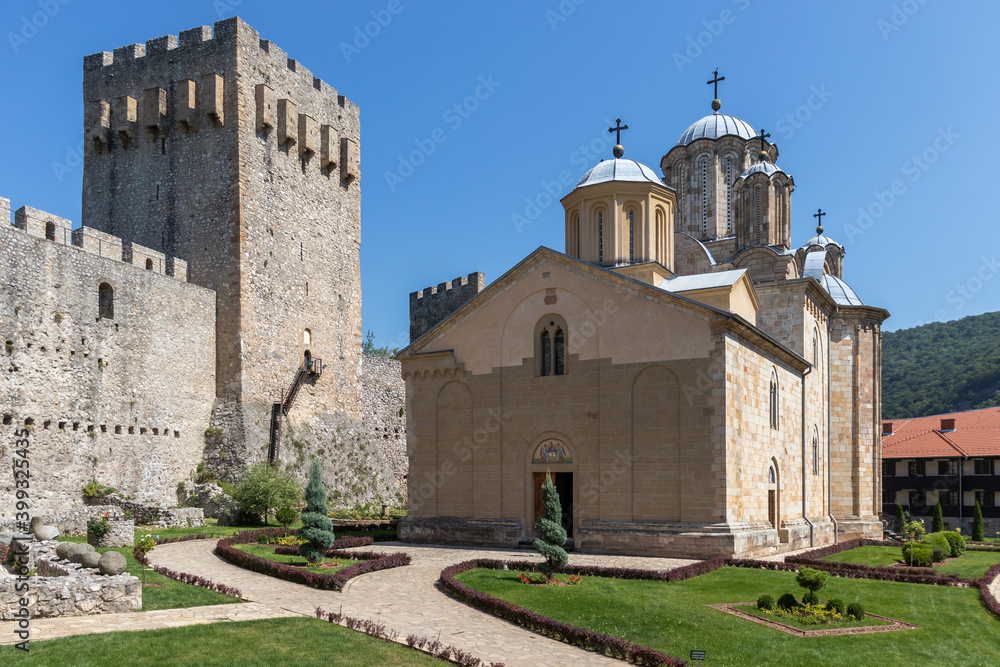 Medieval Buildings at Manasija monastery, Serbia