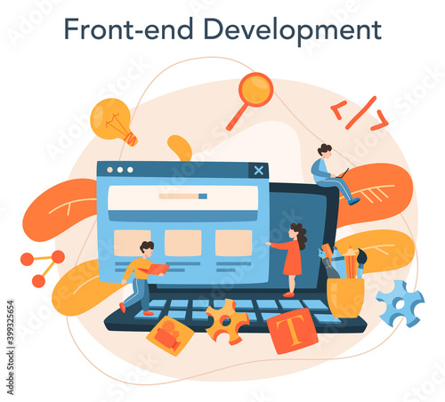 Front-end development concept. Website interface design improvement.