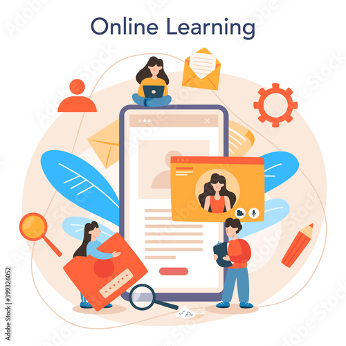 Job interview online service or platform. Idea of employment and hiring.