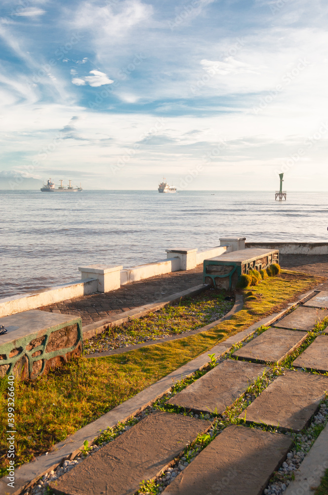 Obraz premium view of the sea from the beach side, Dili Timor Leste 