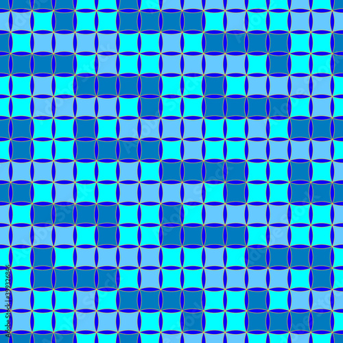 A Seamless, Vector Image of Squares of Blue and Blue Colors, Arranged in A Chain. Application in Design Possible