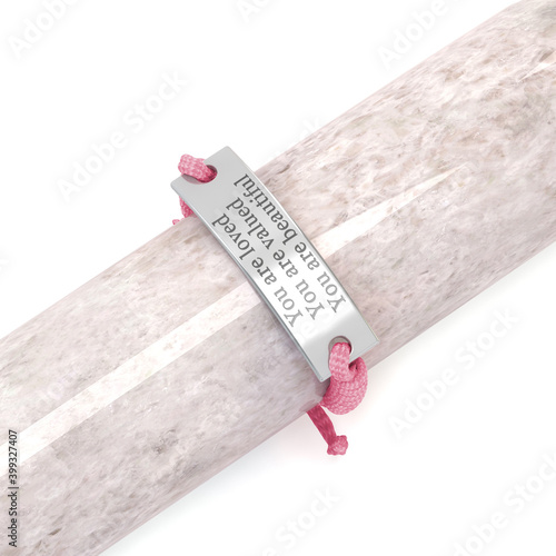 braided bracelet isolated on white background 3d