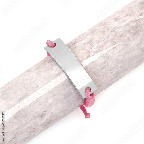 braided bracelet isolated on white background 3d