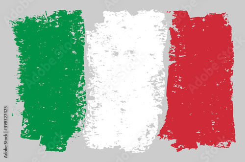 Italy Flag Charcoal Illustration with Chalk Effect