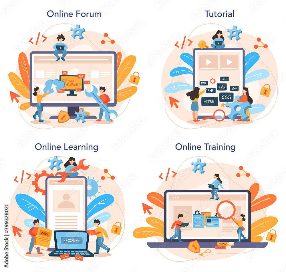 Web programming online service or platform set. Coding, testing Web programming online service or platform set. Coding, testing
