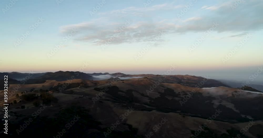 Foggy Mountain Sunrise Drone Aerial Foggy Mountain Sunrise Drone Aerial