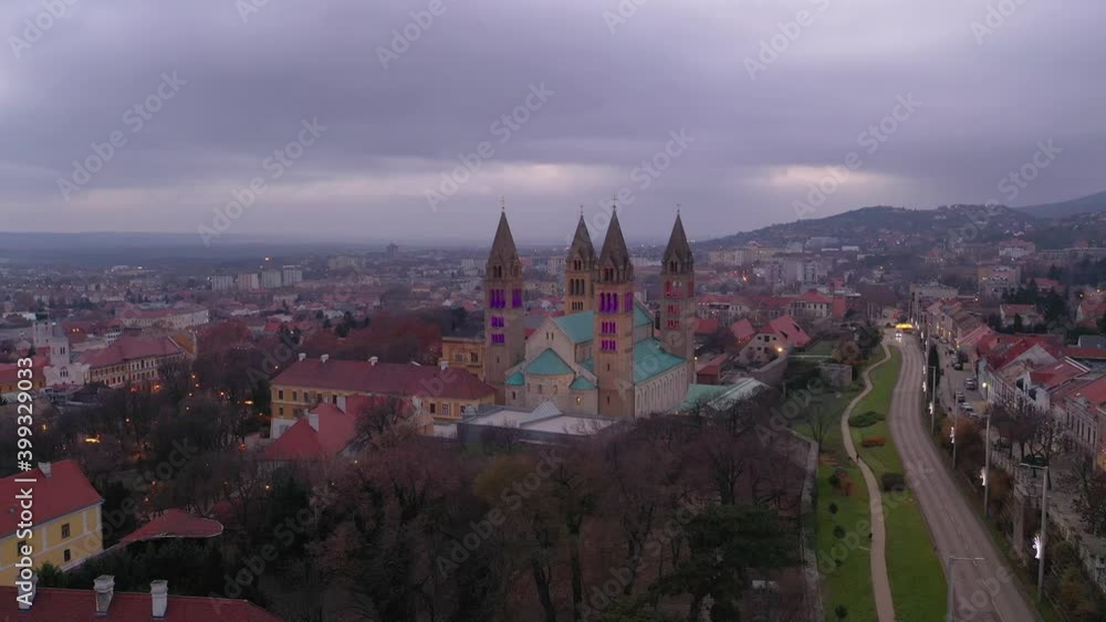 Aerial video of Szekeszegyhaz in Pecs with beautiful advent lights Aerial video of Szekeszegyhaz in Pecs with beautiful advent lights