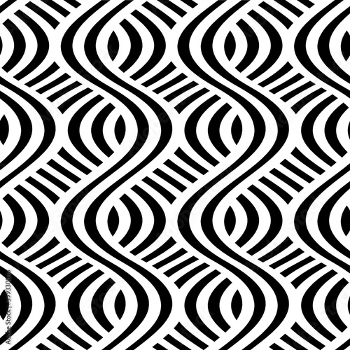 Vector geometric seamless pattern. Modern geometric background with wavy stripes.