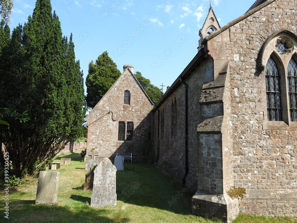 View of a part of the old church and the cemetery