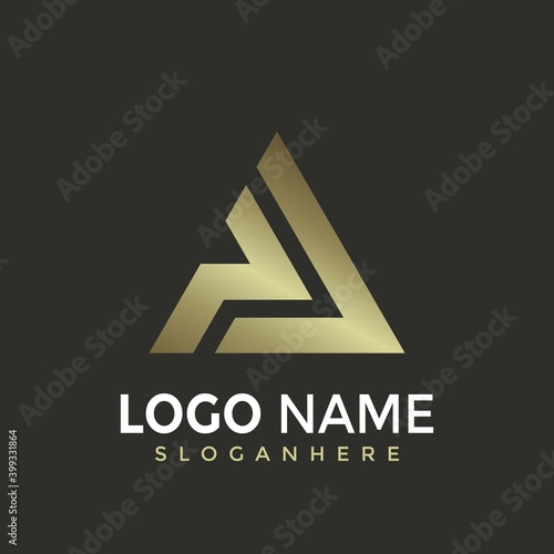 Letter PA Triangle Modern Logo Design Vector Illustration