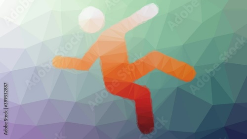 falling person appearing weird tessellated looping moving triangles photo