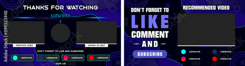 Foto Youtube End Screen with purple design and purple lines