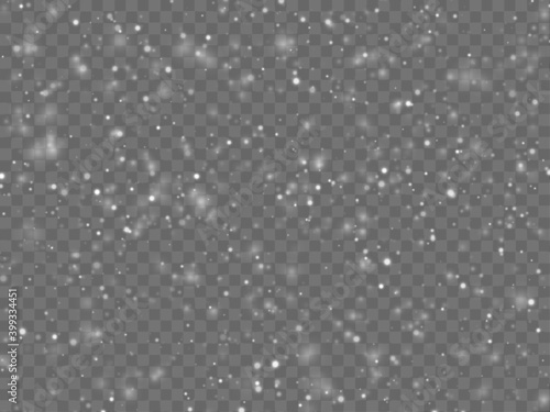 Vector heavy snowfall, snowflakes in different shapes and forms. Snow flakes, snow background. Falling Christmas