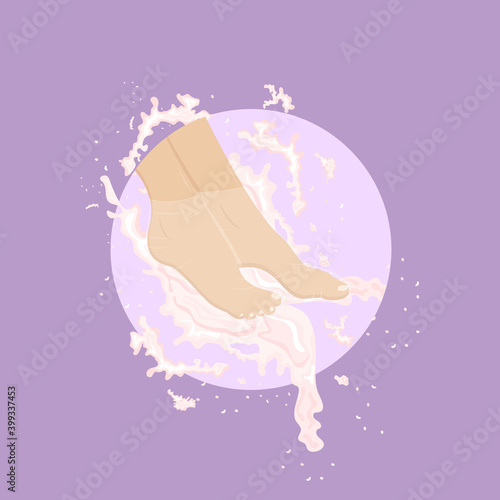 Beautiful legs in a foot mask. Vector illustration.